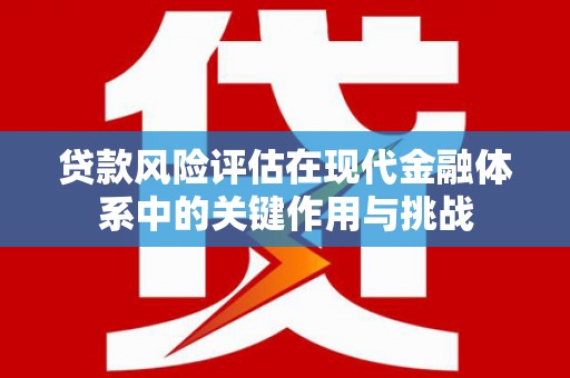 清流贷款风险评估在现代金融体系中的关键作用与挑战