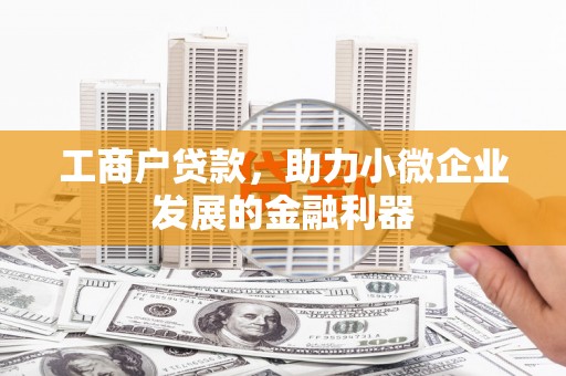 瑞芳工商户贷款，助力小微企业发展的金融利器