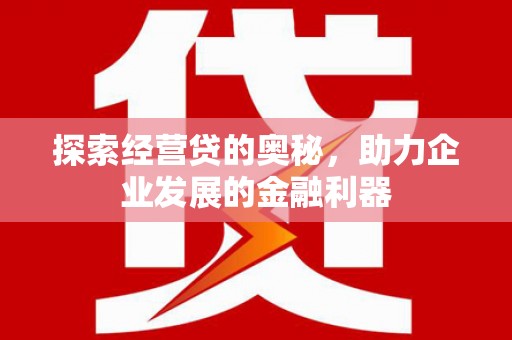 屯留探索经营贷的奥秘，助力企业发展的金融利器