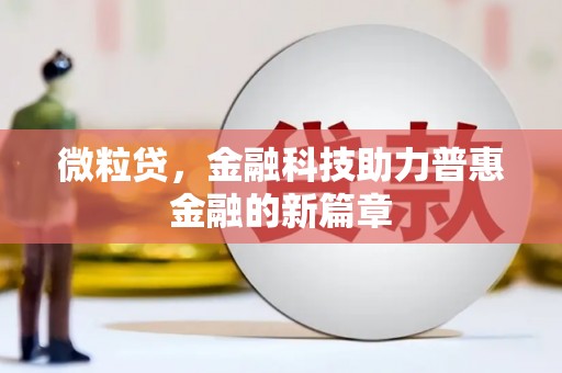 石排微粒贷，金融科技助力普惠金融的新篇章