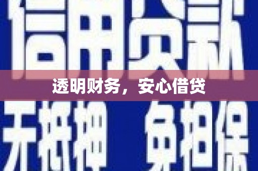 杭锦旗透明财务，安心借贷