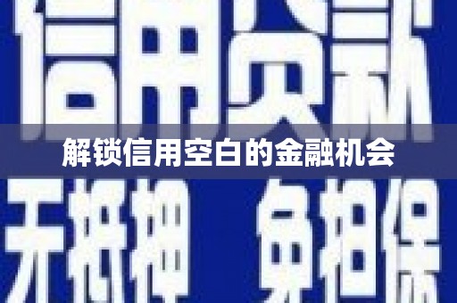 小金解锁信用空白的金融机会