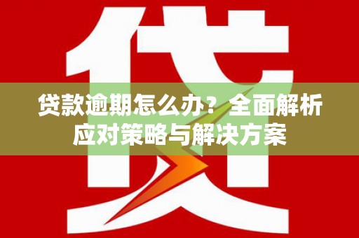 黑龙江贷款逾期怎么办？全面解析应对策略与解决方案
